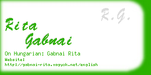 rita gabnai business card